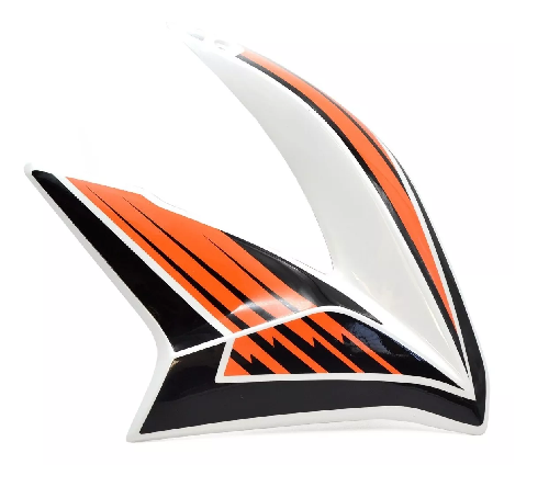 CUBIERTA LATERAL DE TANQUE DERECHA VENTO CROSSMAX 250 BLANCA-NARANJA