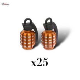 25 Tapones Válvula Granada Naranja