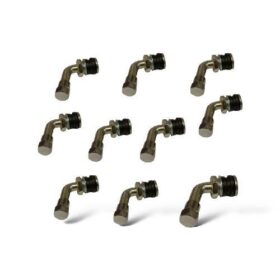 Set De 10 Válvulas Rin Curva Con Tuerca Automotriz Moto