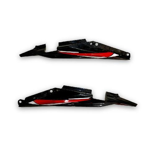 CUBIERTAS LATERALES TRASERAS ITALIKA DM250 NEGRO-ROJO