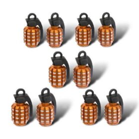 5 Pares Tapon Granada Dorado Para Moto Bicicleta Auto