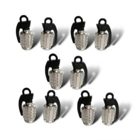 5 Pares Tapon Granada Plata Para Moto Bicicleta Auto