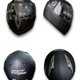 Casco Negro Mate Abatible Dot Doble Mica Iron Racing