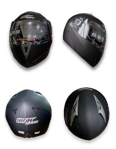 Casco Negro Mate Abatible Dot Doble Mica Iron Racing