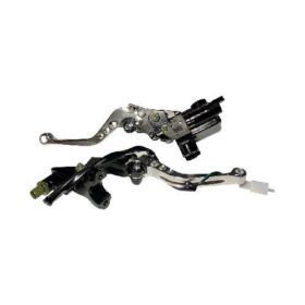 BOMBA DE FRENO Y MANIJAS GRIS UNIVERSALES FZ16 CB190 150Z 170Z 250Z DM150 DM200 DM250 WS150 SPORT