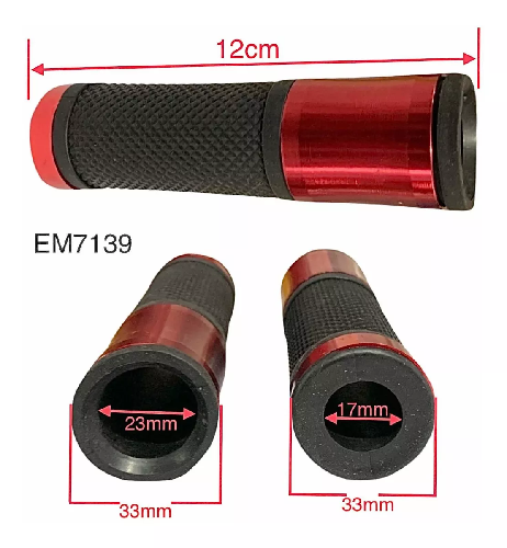 Puños Racing Rojo Universal Bws125 Ray Z Fz16 Ft150 150Z Dm125 Dm150 Dm200 200Z - Imagen 2